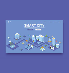 Smart City Concept 3d Isometric Landing Page