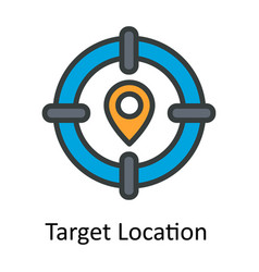 Target Location Fill Outline Icon Design