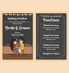 A Wedding Invitation Card With A Couple A