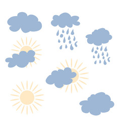 Cute Sun And Rainy Cloud Light Clouds Card For