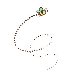 Flying Honey Bee Trail Line Clipart