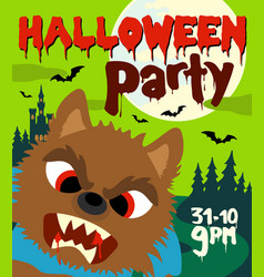 Halloween Party Background With Werewolf