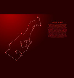 Monaco Map From Contours Network Red Luminous