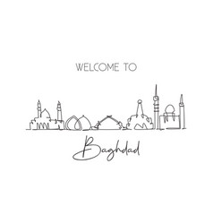 Single Continuous Line Drawing Baghdad City