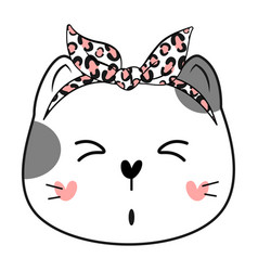 Cute Doodle Cat With Headband