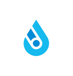 Letter J Blue Drop Water Simple Logo