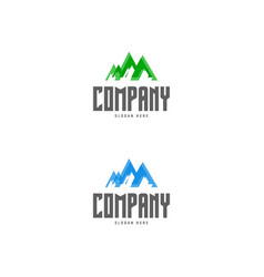 Mountain Logo Blue And Green Nature