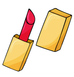 Red Female Lipstick In Gold Package Freehand