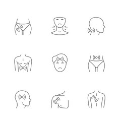 Set Line Icons Of Body Pain