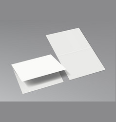 3d Two Halffold Blank White Brochure Template