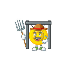 Cute Farmer Chinese Gong Mascot With Hat And Tools