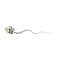 Flying Honey Bee Trail Line Clipart