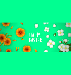 Happy Easter Lettering With Flowers