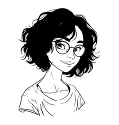 Portrait Of A Beautiful Young Woman With Glasses