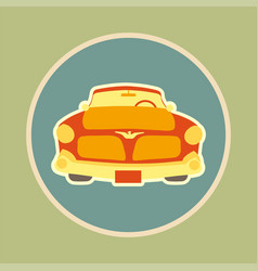 Retro Car Sticker In A Circle Front View