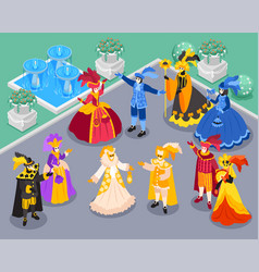 Isometric Venetian Masquerade Composition