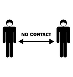 No Contact Arrow Stick Figure With Mask Depicting