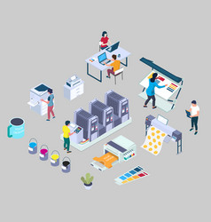 Printing Services Flat 3d Isometric