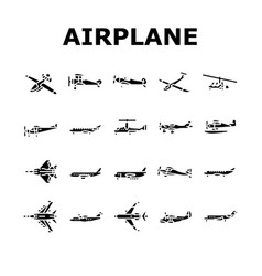 Airplane Aircraft Plane Travel Icons Set