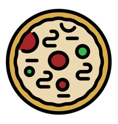 Anchovy Pizza Icon Color Outline