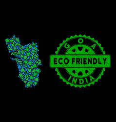 Eco Green Mosaic Goa State Map And