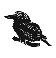 Kookaburra Sitting On Branch Icon In Black Style