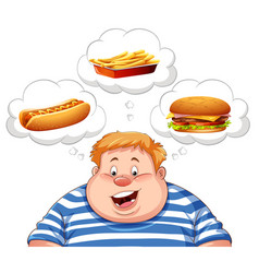 Overweight Man Thinking About Fast Food