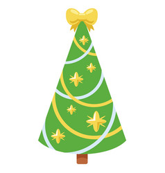 Christmas Tree With Yellow Bow On Top