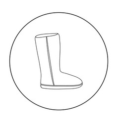 Ugg Boots Icon In Outline Style Isolated On White