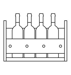 Bottles Of Wine In A Wooden Box Icon Outline Style