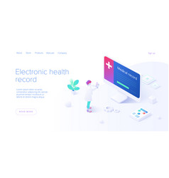 Electronic Health Record Concept In Isometric