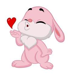 Pink Rabbit Sends An Air Kiss Symbol Of Love