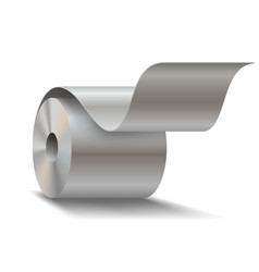 Steel Sheet Roll On White Background