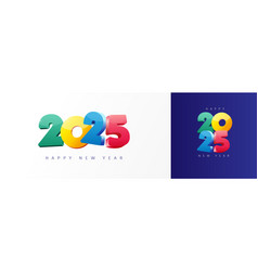 2025 Happy New Year 3d Colorful Typography Logo