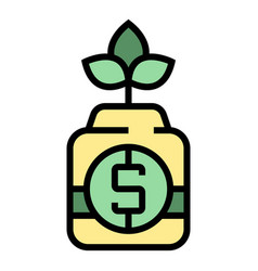 Business Grow Icon Flat