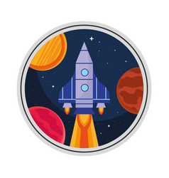 Circular Space Retro Sticker