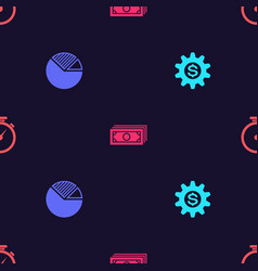 Set Gear With Dollar Symbol Pie Chart Infographic