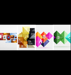 Set Of Square Geometric Poster Backgrounds