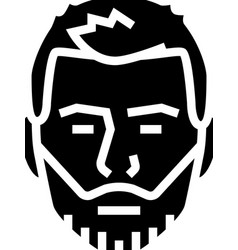 Short Beard Hair Style Glyph Icon