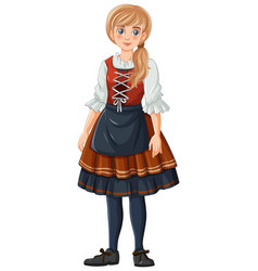 Woman With Ponytail In Bavarian Outfit