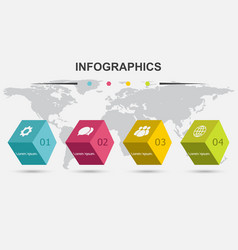 3d Boxes Infographic Design Template With Shadow