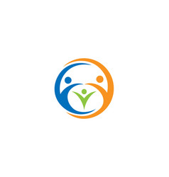 Family Care And Social Humanity People Logo Design