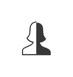 Half Face Woman Scan Icon Outline Face