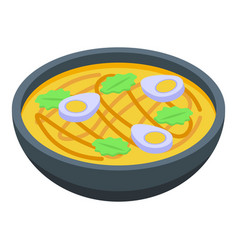 Myanmar Soup Food Icon Isometric Culture