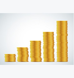 Stacks Of Golden Coins Isolated