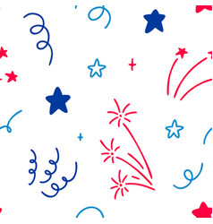 4th Of July Usa Independence Day Doodle Seamless