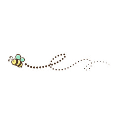 Flying Honey Bee Trail Line Clipart