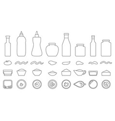 Sauce Outline Icon Set Collection