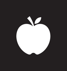 White Apple Solid Icon