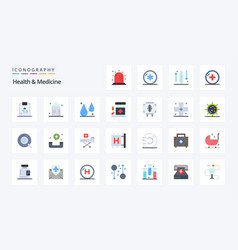 25 Health Medicine Flat Color Icon Pack